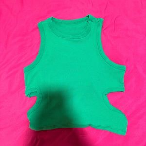 green open back tank top